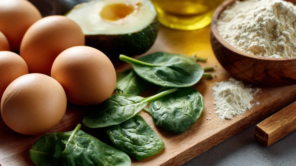 ingredientes para receta de la dieta keto en primer plano