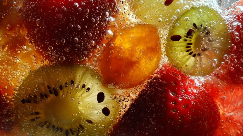 Kombucha casera con frutas en segunda fermentación