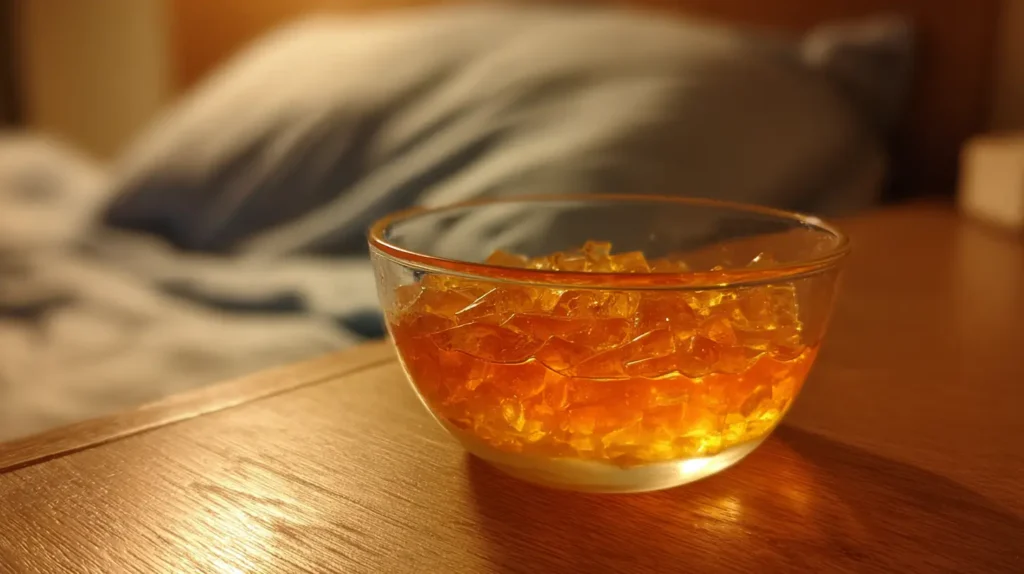 gelatina antes de dormir para bajar de peso servida en un tazón ligero