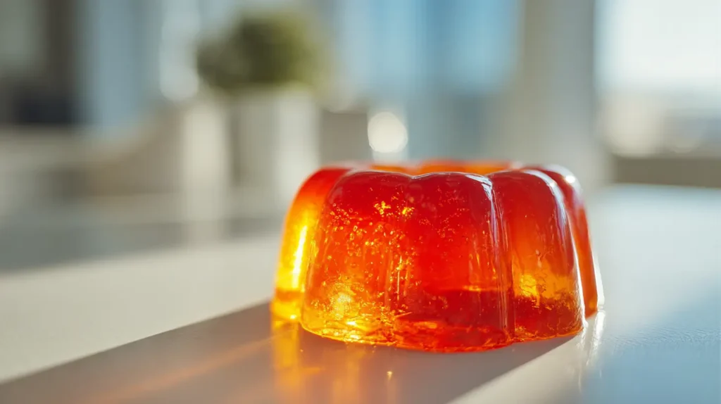 gelatina metabólica casera en molde de vidrio lista para consumir