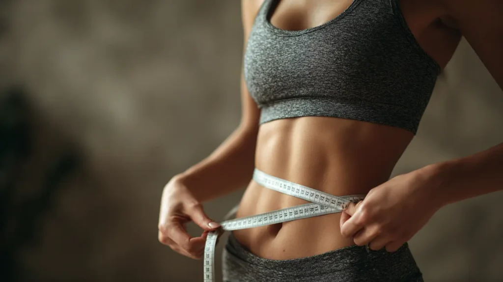 medición abdominal relacionada con el truco de la gelatina para adelgazar el abdomen