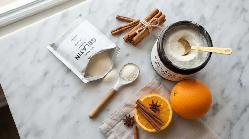 Ingredientes para preparar la gelatina Ozempic casera