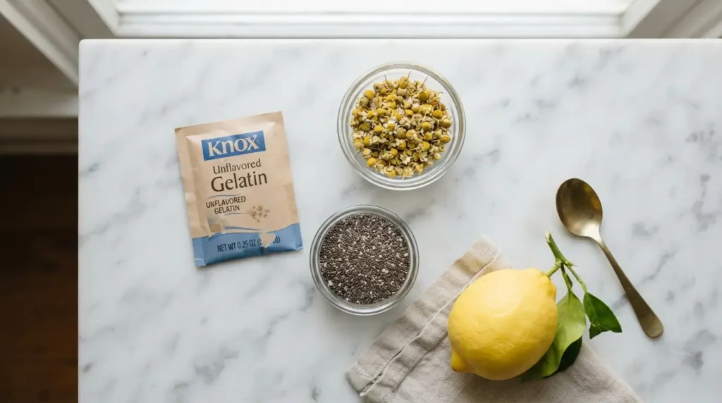 Ingredientes para preparar la gelatina Saxenda casera