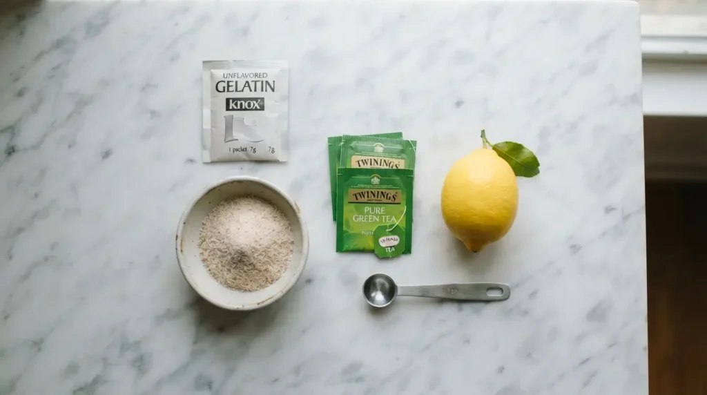 Ingredientes para preparar la gelatina Wegovy casera