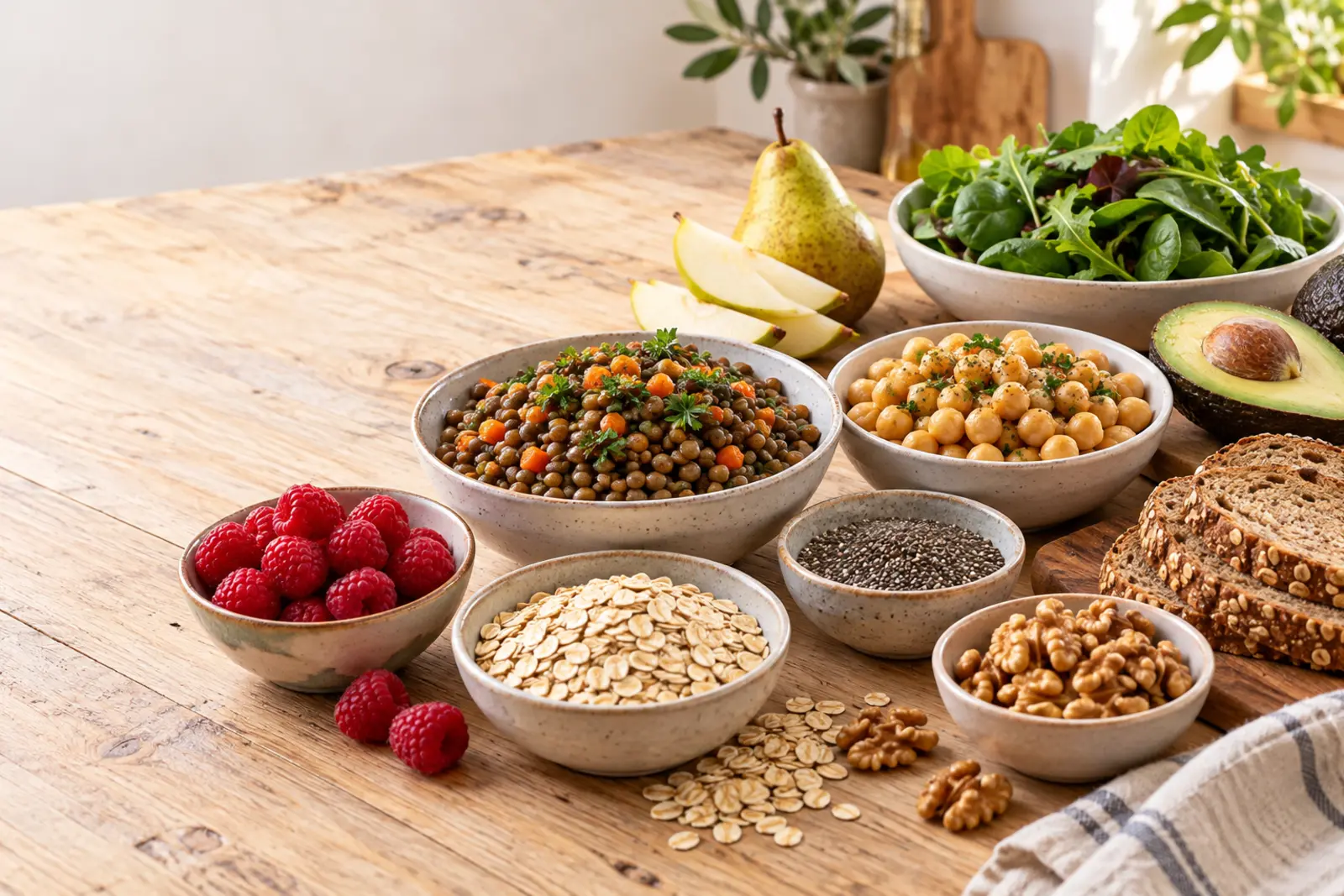 Alimentos ricos en fibra para practicar fibermaxxing de forma gradual