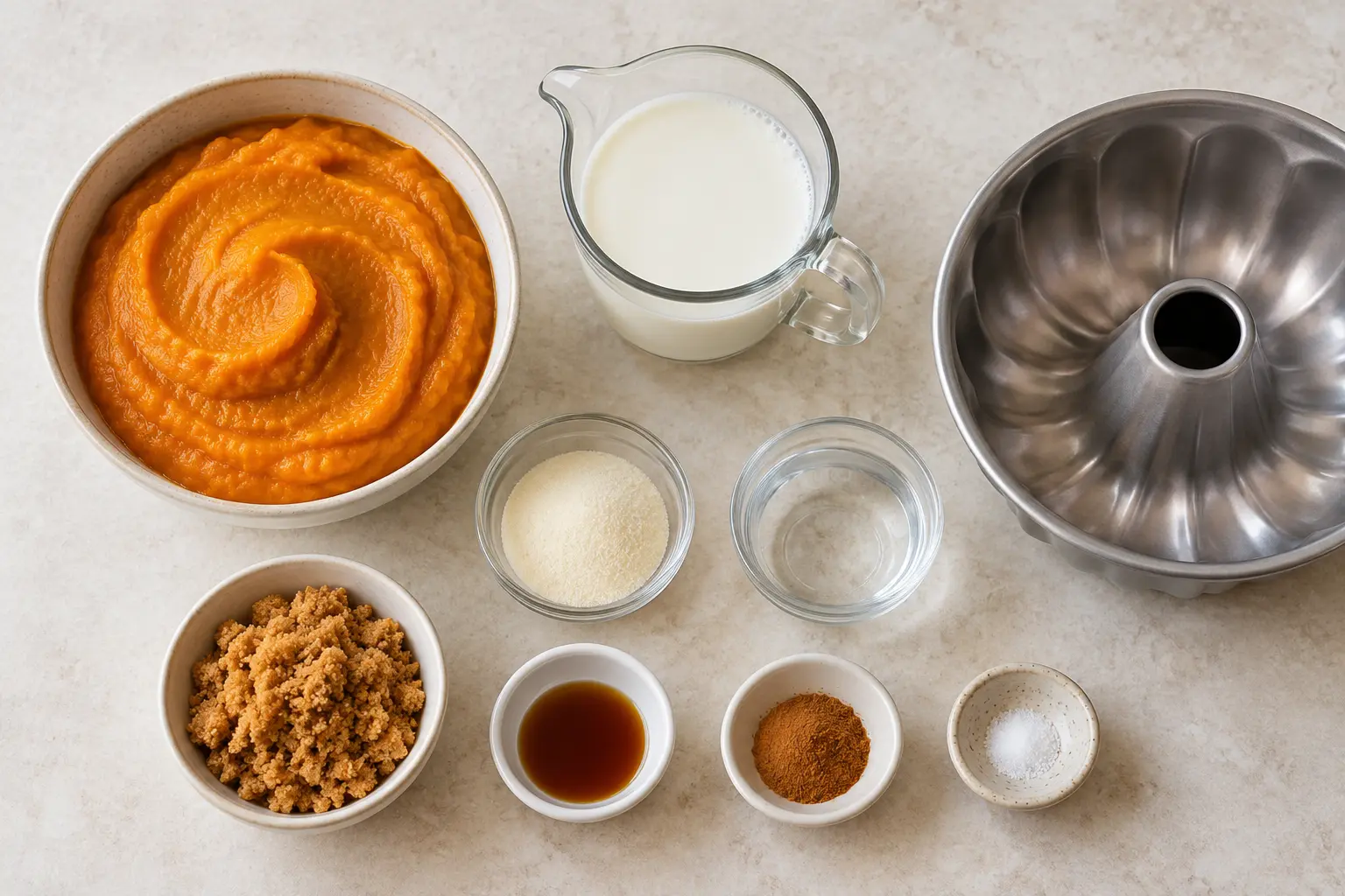 Ingredientes para hacer gelatina de calabaza y canela